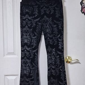 Elegant Black Patterned Women's Pants